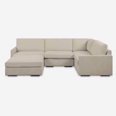 Refuge Solid Upholstered Foot Stool Ottoman - 40" - Sand Gray