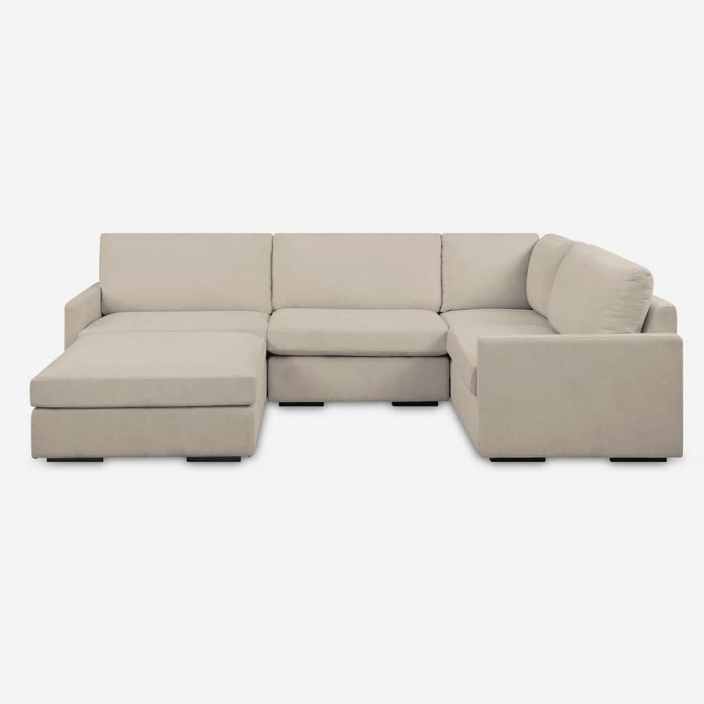 Refuge Solid Upholstered Foot Stool Ottoman - 40" - Sand Gray