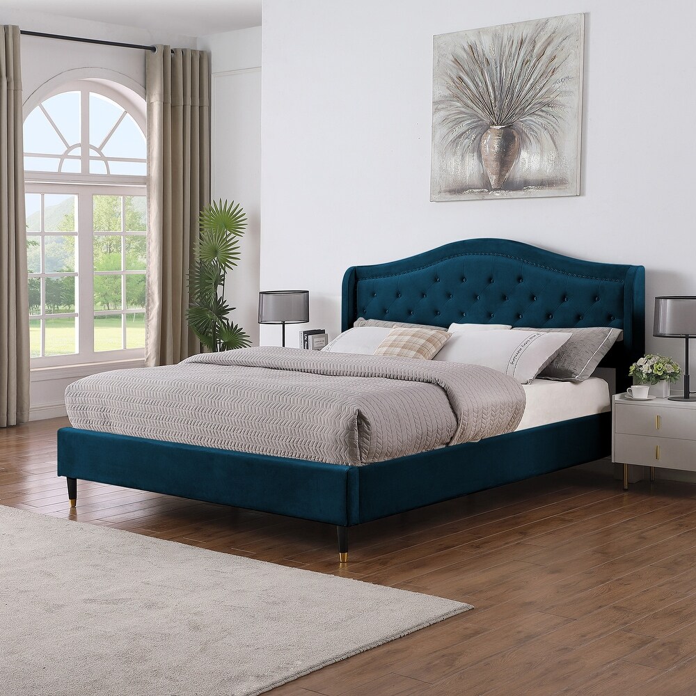 Blue california king bed cheap frame