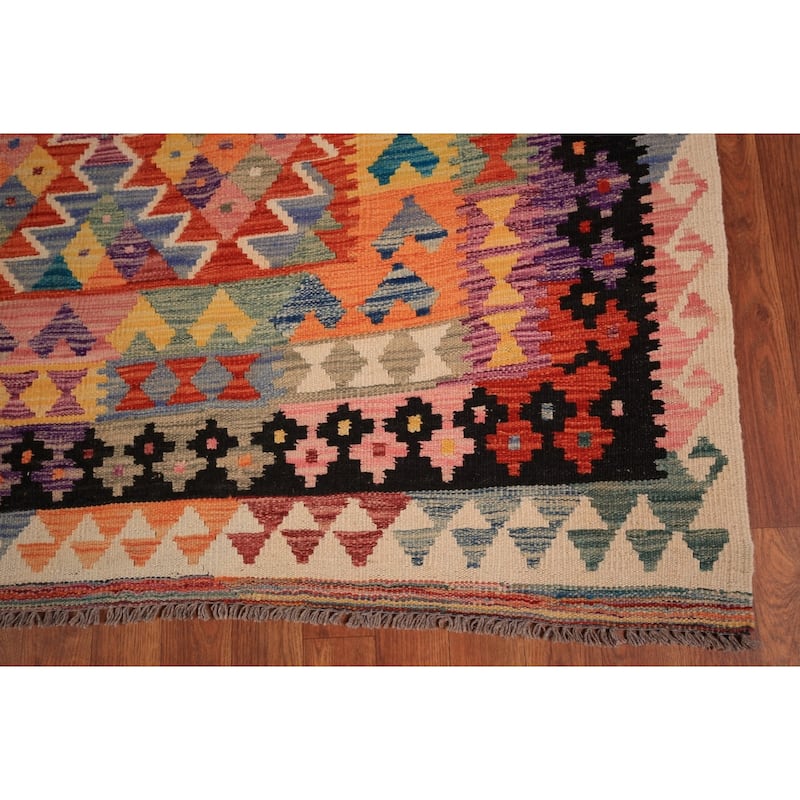Kilim Oriental Area Rug Flatweave Wool Carpet - 8'2" x 11'4"