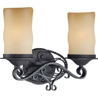 Volume Lighting Sevilla 2-Light Antique Hand-Forged Wrought Iron - Antique Iron