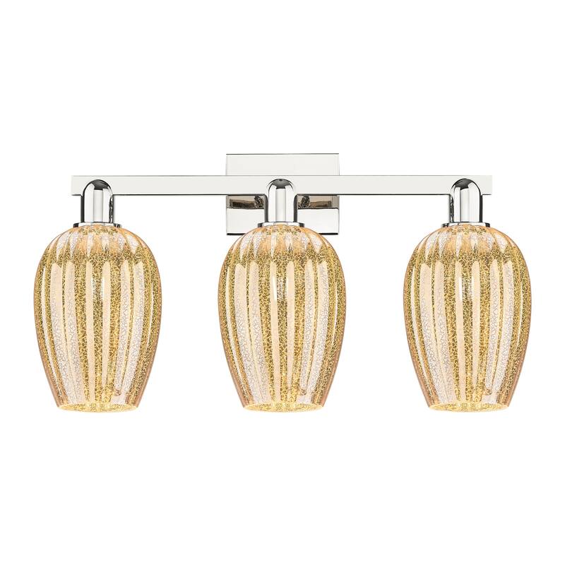 Innovations Lighting 716-3W-14-26 Preston Vanity Flute Preston 3 Light - Polished Nickel / Mercury