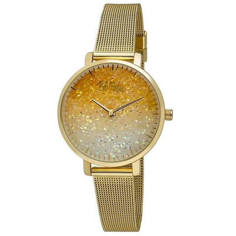 Bob Mackie Womens Glitter-Dial Mesh Strap Watch- 3 Colors Available