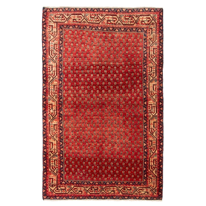 ECARPETGALLERY Hand-knotted Andelz Red Wool Rug - 3'11 x 6'5