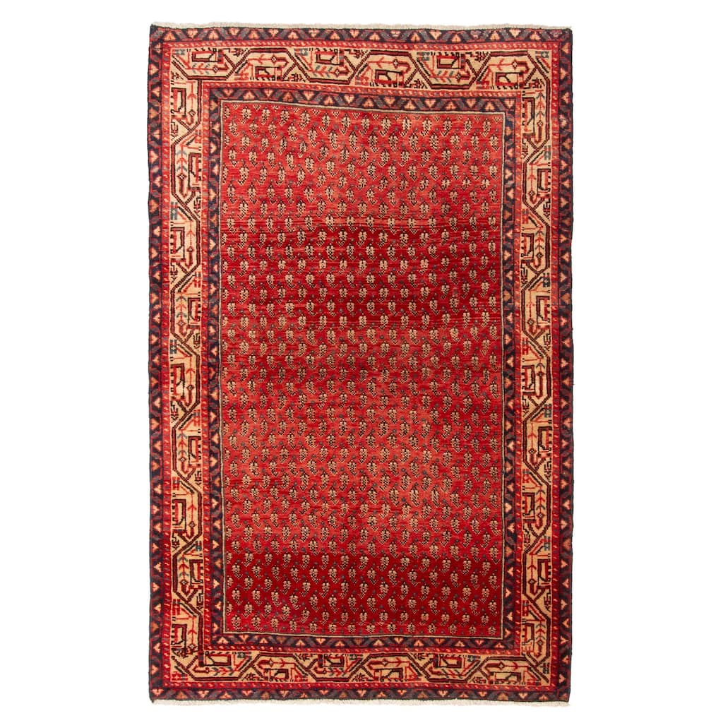 ECARPETGALLERY Hand-knotted Andelz Red Wool Rug - 3'11 x 6'5