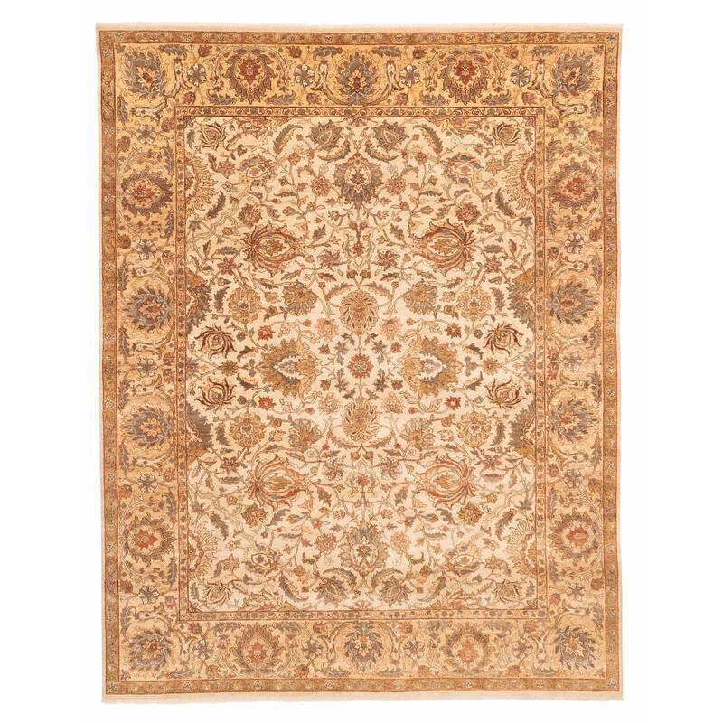ECARPETGALLERY Hand-knotted Jamshidpour Ivory Wool Rug - 8'1 x 10'1
