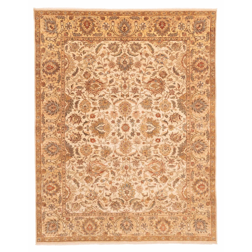 ECARPETGALLERY Hand-knotted Jamshidpour Ivory Wool Rug - 8'1 x 10'1