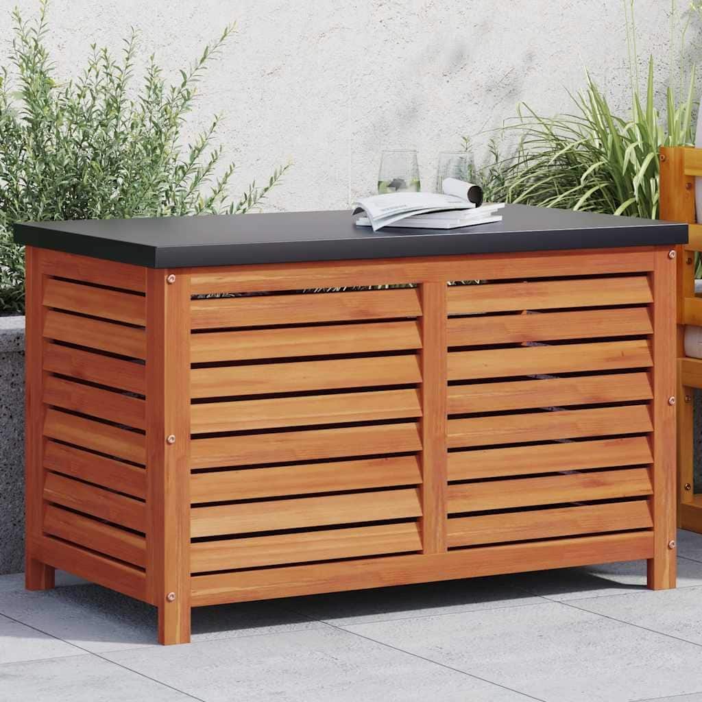vidaXL Storage Box Outdoor Storage Chest Entryway Bench Solid Wood Eucalyptus - 18.9 x 35.4 x 21.7