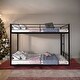 preview thumbnail 2 of 12, Twin Over Twin Metal Bunk Bed with Full-Length Guardrails,Convertible Design