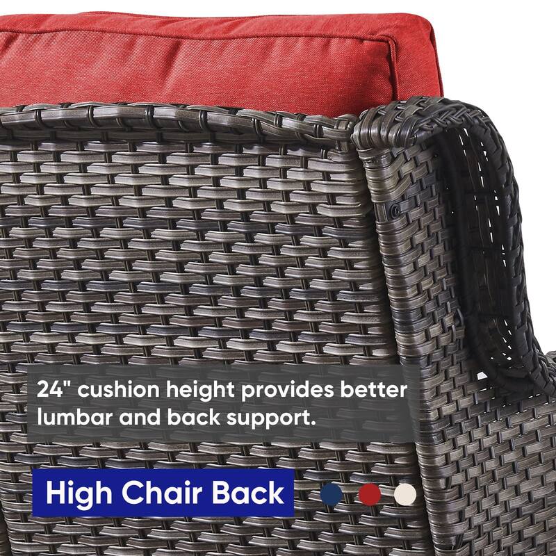 Gymojoy Wicker Swivel Glider Chair with Water-Resistant Olefin Cushions