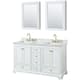 Option White / White Carrara Marble Top / Brushed Gold