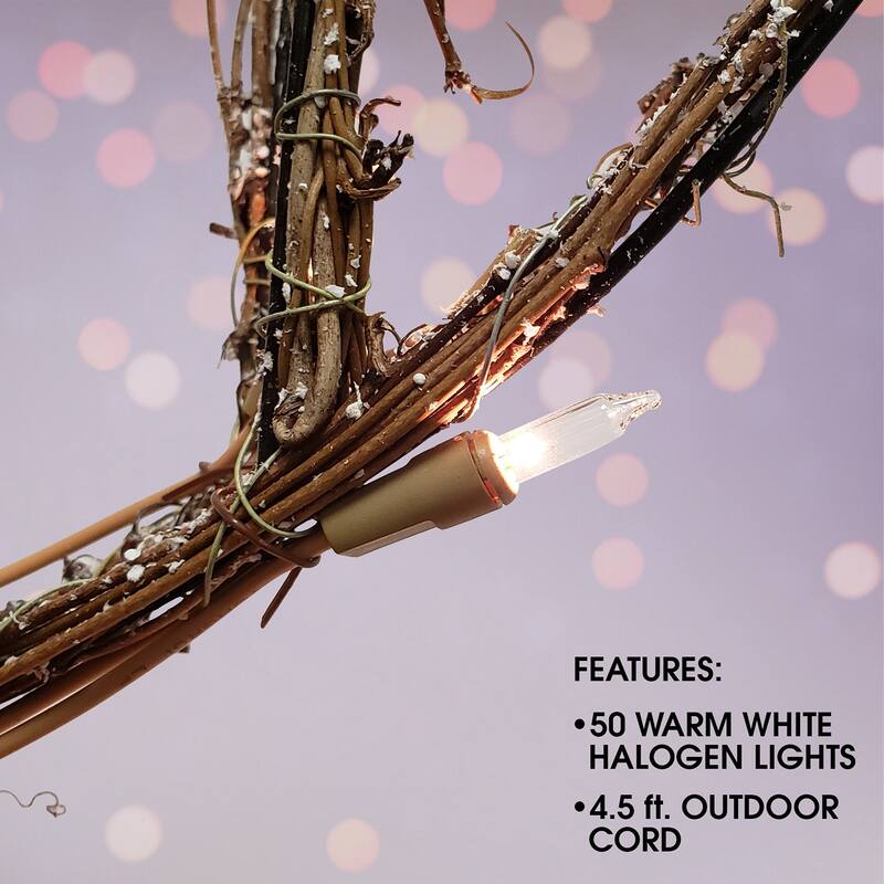 Alpine Corporation Outdoor Rattan Grazing Christmas Reindeer Lawn Decoration with White Halogen Lights
