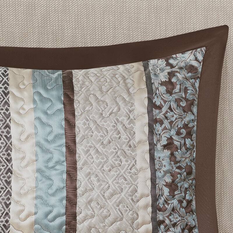 GDF Studio - Princeton 5-Piece Reversible Jacquard Quilt Set with Decorative Pillows