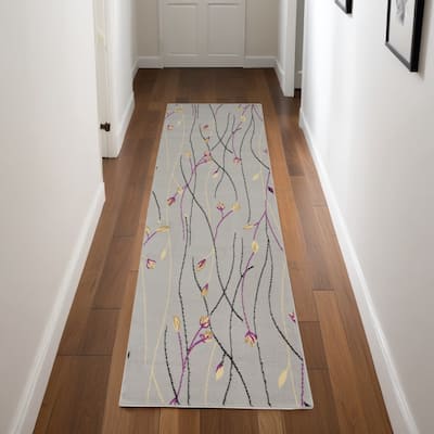 Luti Power Loomed Floral Traditional Area Rug By HomeRoots - 90' X '27' X '0.5