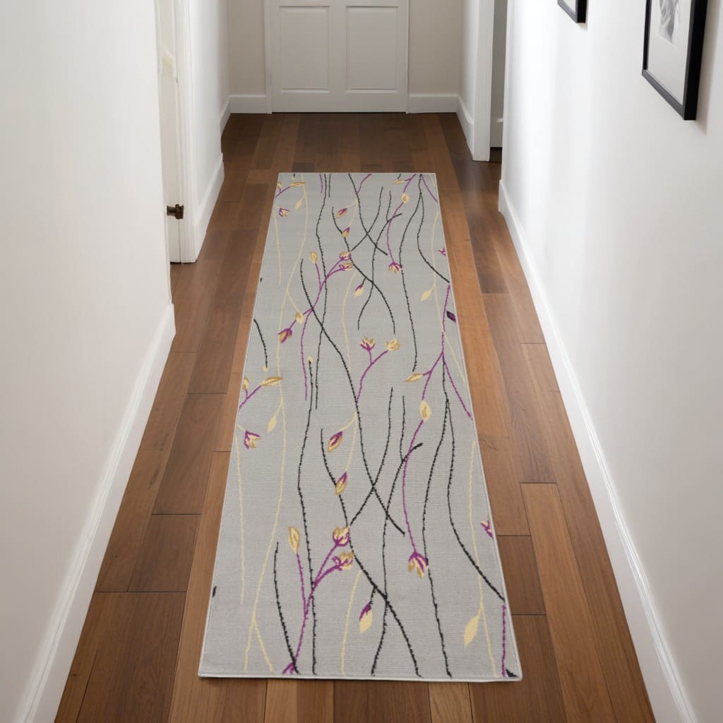 Luti Power Loomed Floral Traditional Area Rug By HomeRoots - 90' X '27' X '0.5