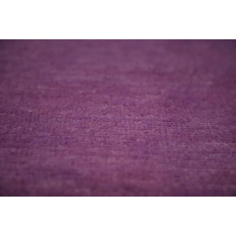 Hand Knotted Oriental 100% Wool Carpet Modern Solid Purples Gabbeh Area Rug - 12' 3'' X 8' 11''