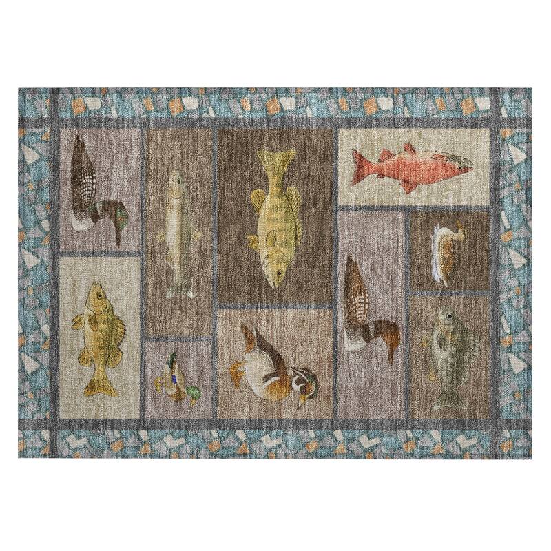 Machine Washable Indoor/ Outdoor Cabin Lodge Chantille Rug