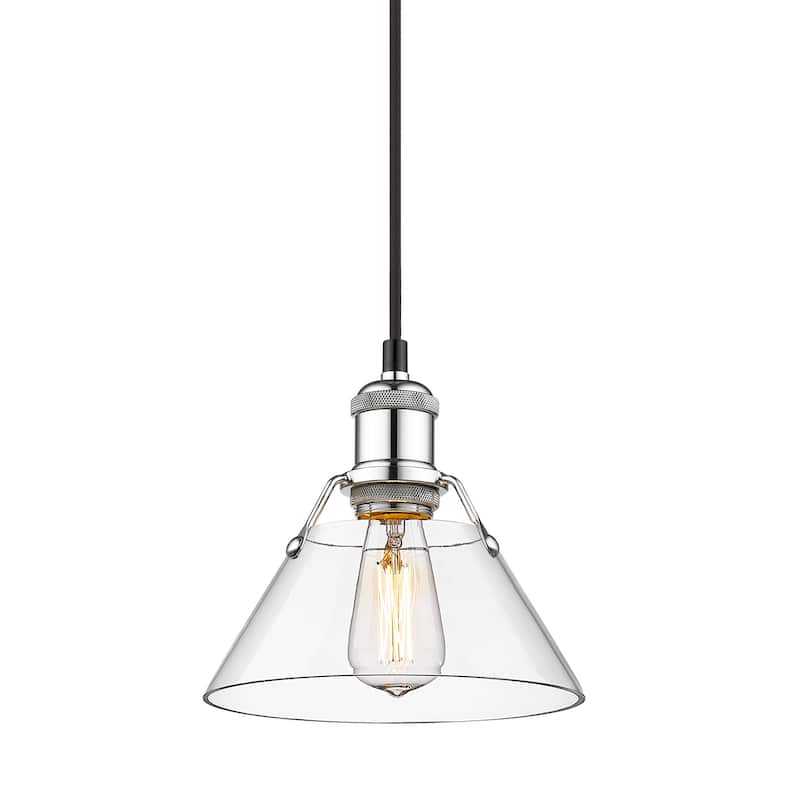 Yep by Golden Lighting Orwell 1-light 8in Pendant in Chrome and Clear Glass - Silver