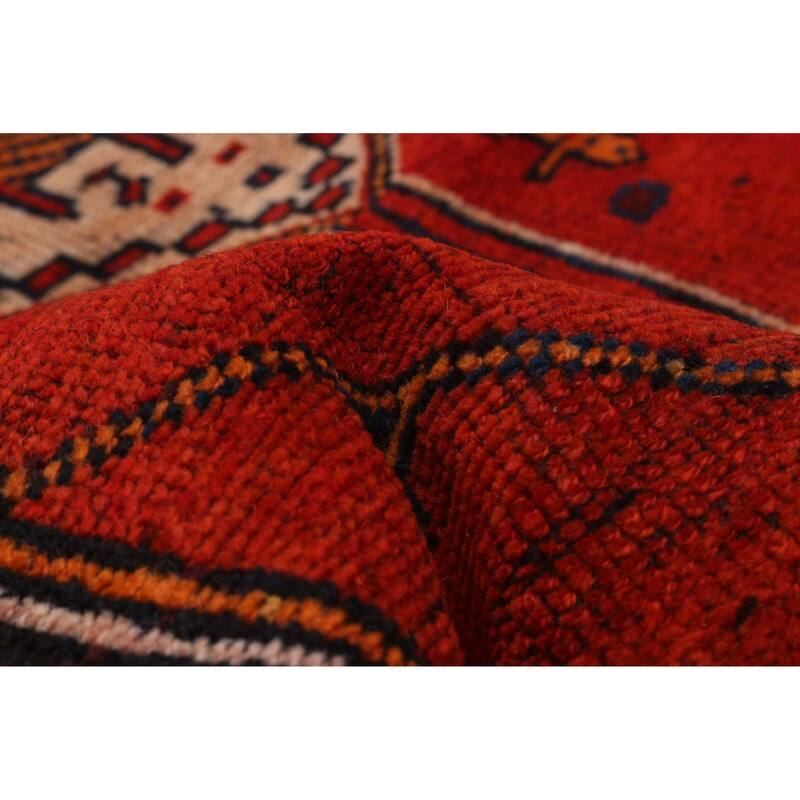 ECARPETGALLERY Hand-knotted Melis Vintage Red Wool Rug - 4'1 x 12'8