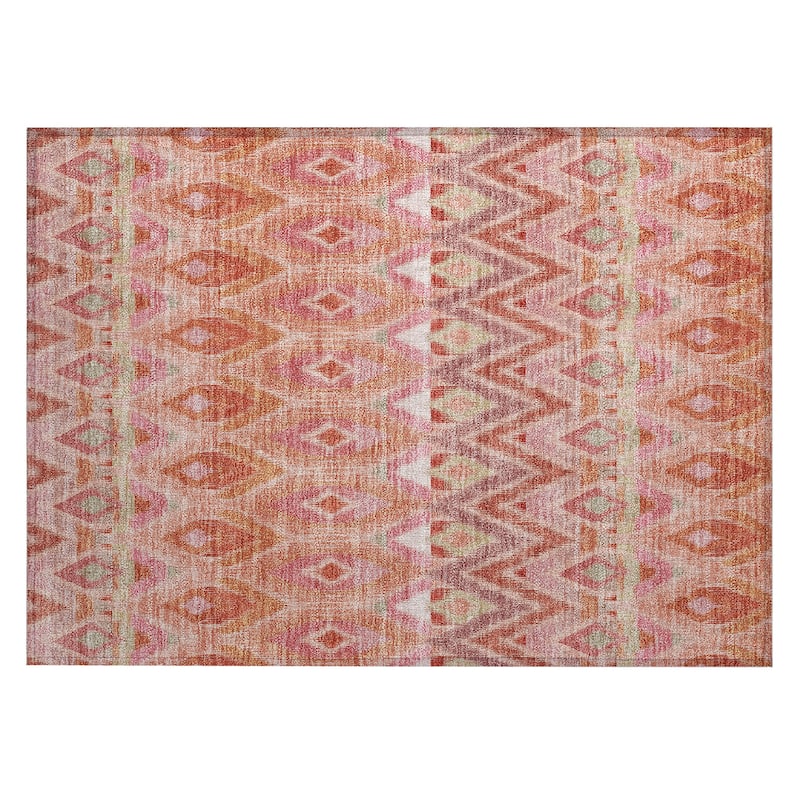 Machine Washable Indoor/ Outdoor Chantille Geometric Boho Rug
