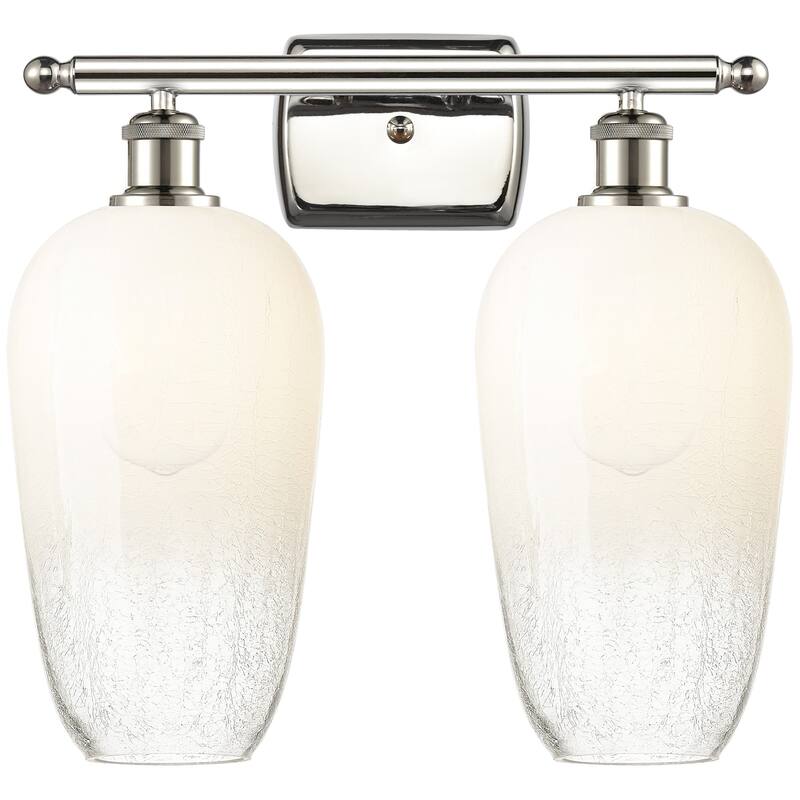 Innovations Lighting 516-2W-16-17 Brookhaven Flute Vanity Brookhaven - Polished Nickel / Opal