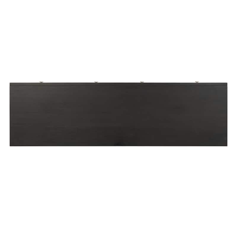 Furniture of America Forma Mid-Century Modern 2-piece Black Solid Wood Dresser and Mirror Set