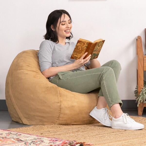 Jaxx Microsuede Bean Bag Chair, Shredded Memory Foam/Polyurethane