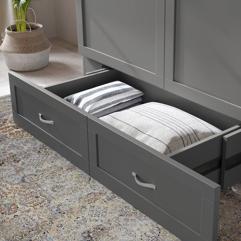 Hamilton Murphy Bed Chest with Mattress and Storage Drawer