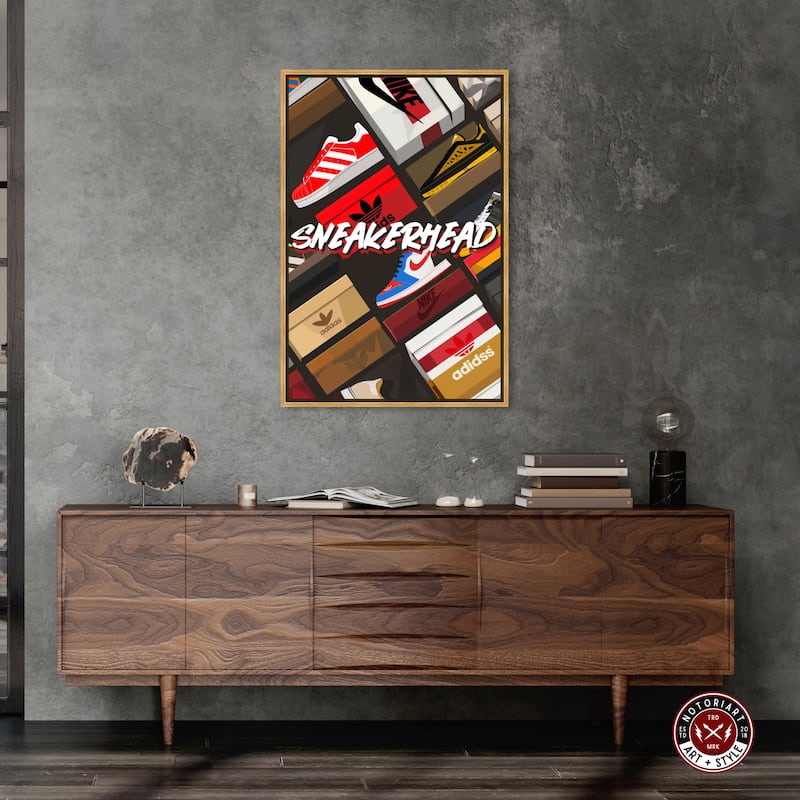 Notoriart Sneakerhead Collection Framed Sneaker 1 Piece Canvas Wall Art