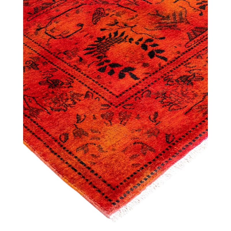 Fine Vibrance, One-of-a-Kind Hand-Knotted Area Rug - Orange, 3' 2" x 5' 4" - 3' 2" x 5' 4"