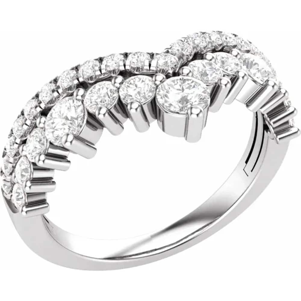 Bliss Diamond 1Ct TW Diamond Wedding Contour Curved Ring Women's Anniversary Lab Grown Band