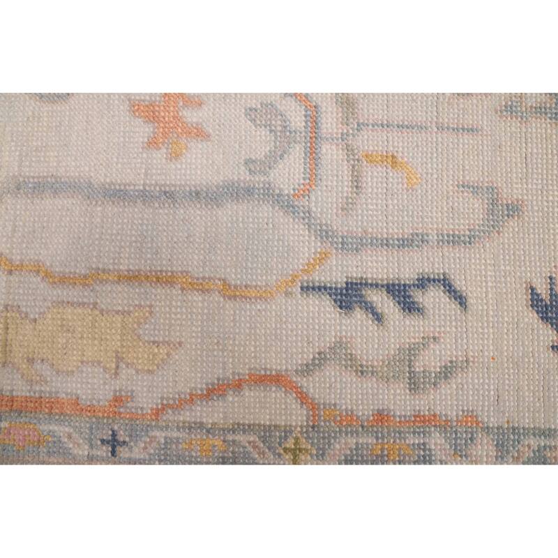 ECARPETGALLERY Hand-knotted Modern Oushak Light Grey Wool Rug - 5'0 x 7'0