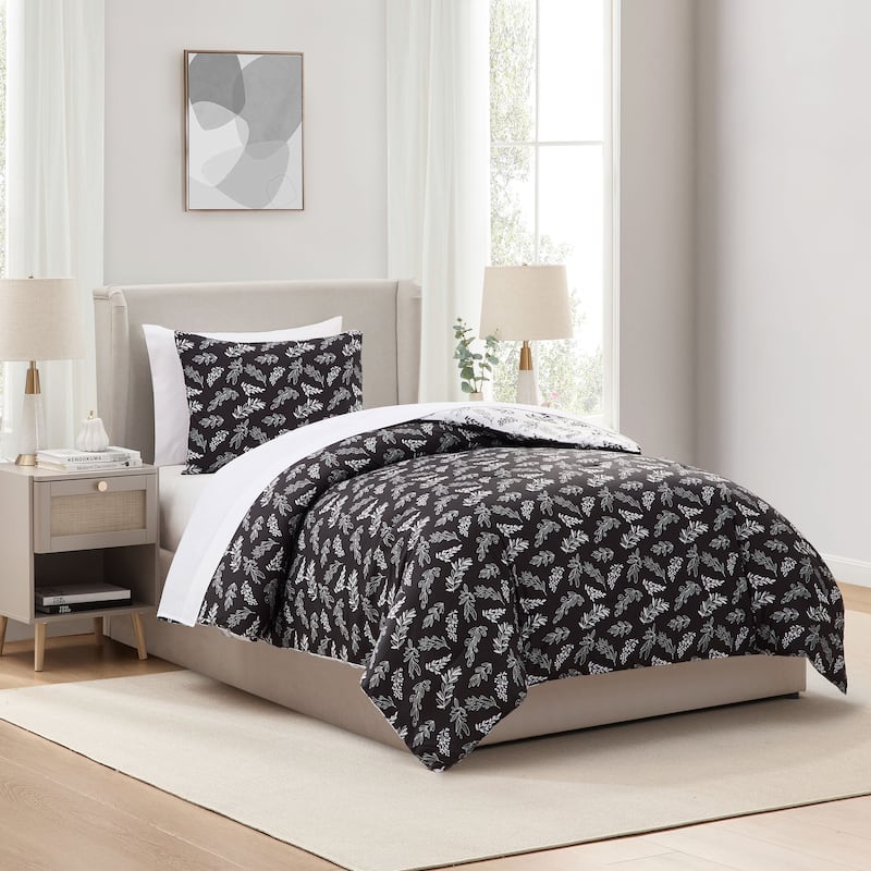Empyrean 7 Pc Botanical Comforter Set with Sheets, Soft Breathable Lightweight Bedding Bag