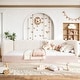 preview thumbnail 101 of 124, Bonwell Upholstered Teddy Fleece Montessori Floor Bed with Half-Enclosed & Curved Guardrails for Kids by GDFStudio