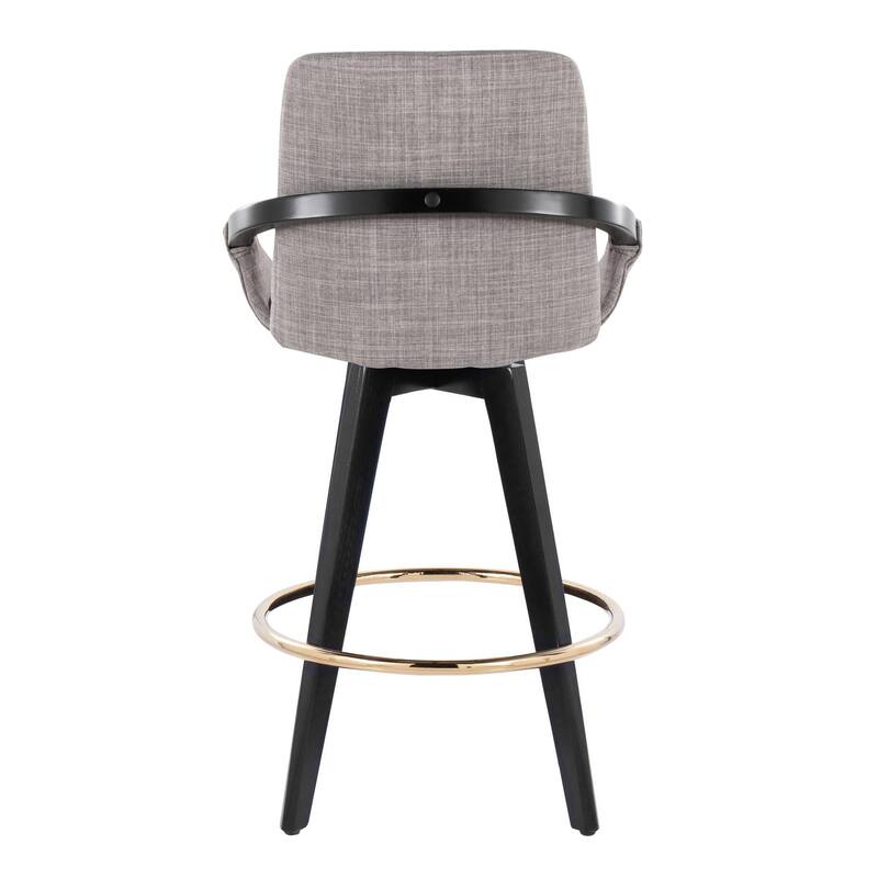Carson Carrington Pugo Fixed-Height Counter Stool with Black Wood Base (Set of 2)
