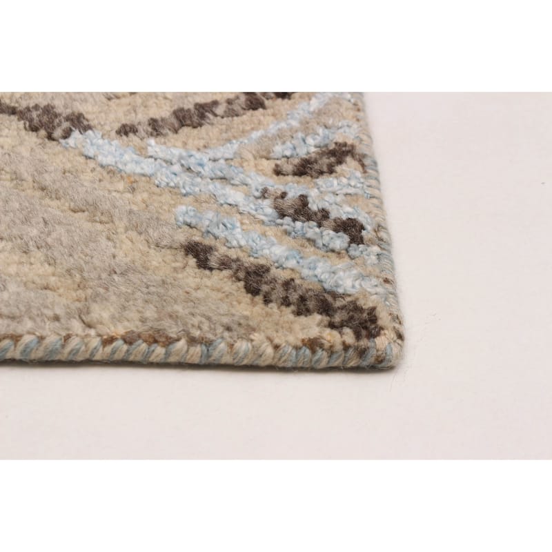 ECARPETGALLERY Hand-knotted Tangier Taupe Silk, Wool Rug - 5'3 x 7'7