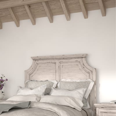 Palisade Distressed Antique White Panel Headboard