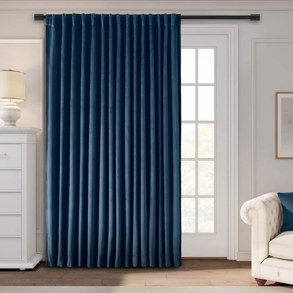 Premium Velvet Blackout Liner Rod Pocket w Back Tab Curtain Double Wide Patio Panel