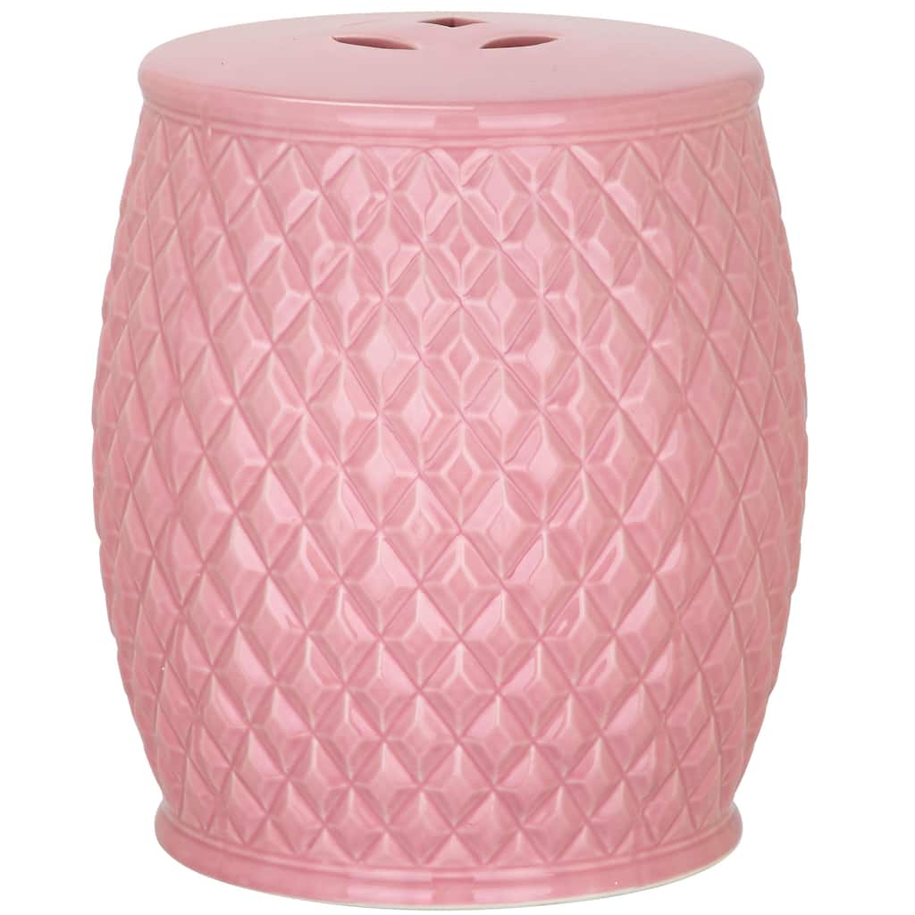 SAFAVIEH Kids Barbie Pink Harlequin Pink Petite Ceramic Decorative Garden Stool
