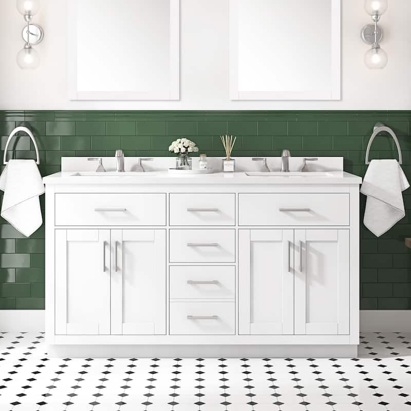 OVE Decors Bailey Bathroom Vanity with Power Bar - 60" - Pure White