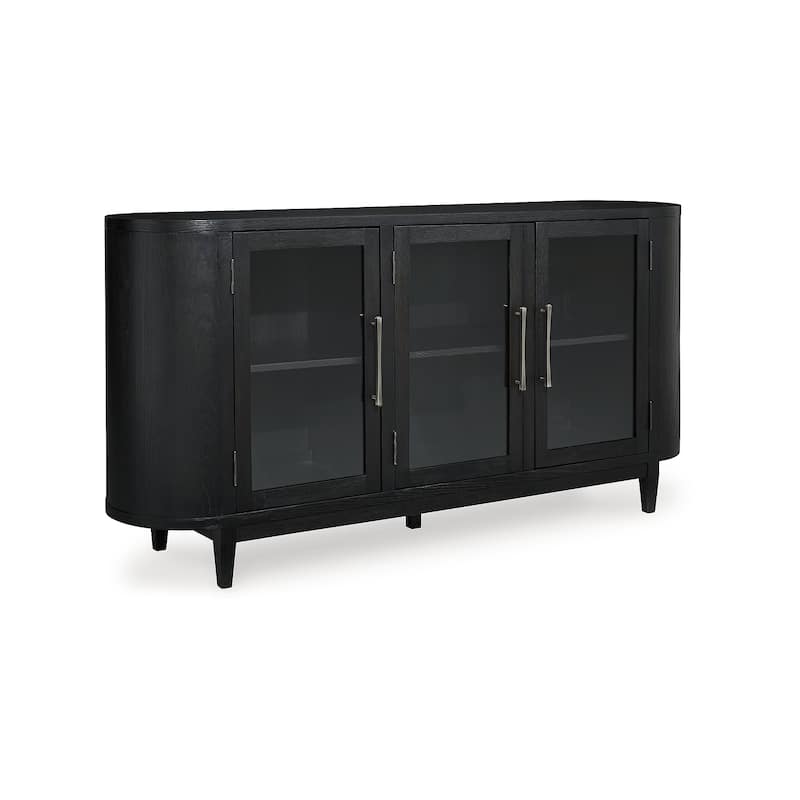 Signature Design by Ashley Rowanbeck Black/Gray Dining Server - 74.13" W x 17.13" D x 35.13" H