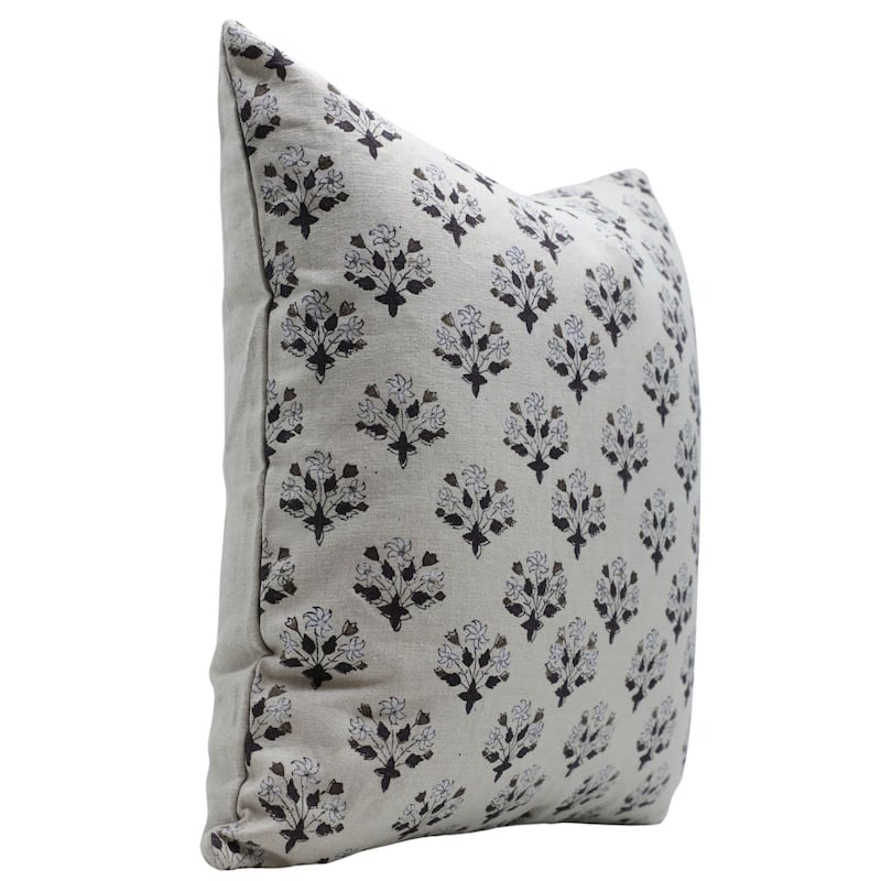 Fabdivine Linen Outdoor Sofa Block print pillow Cover