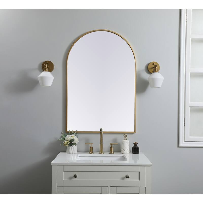 Indigo Home Metal Frame Arch Mirror 27x40 Inch