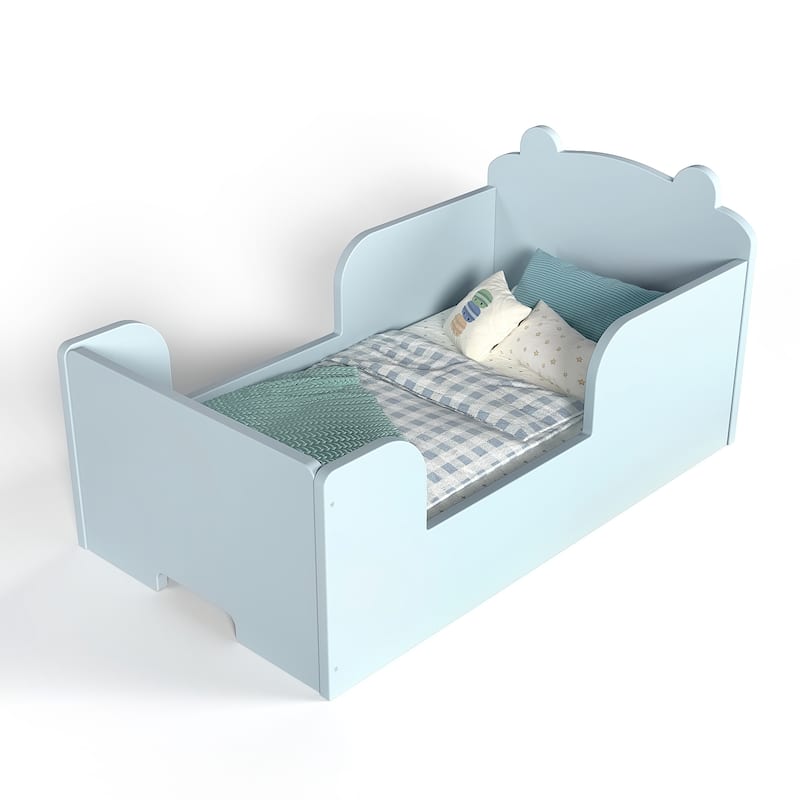 Toddler Floor Bed Frame - Bear Shape Cot Bed for Boys & Girls Ages 3-6