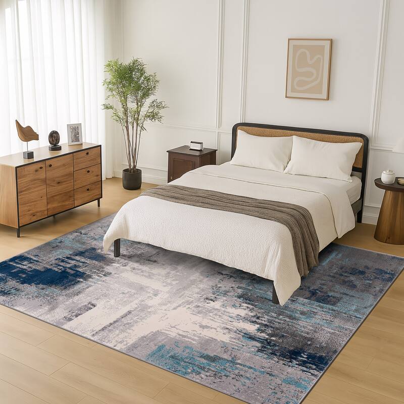 World Rug Gallery Bari Contemporary Abstract Art Area Rug