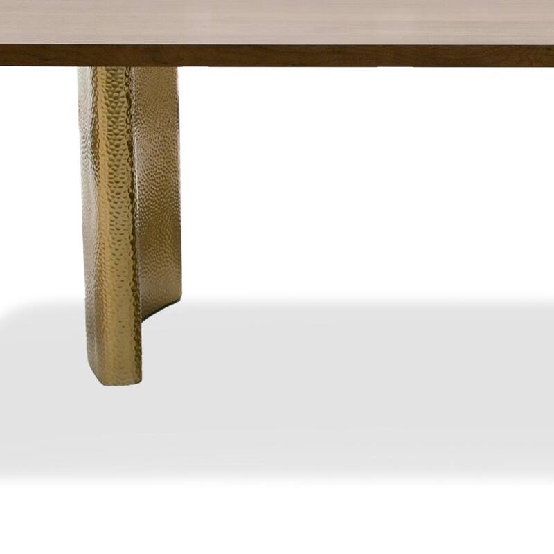 Cid Jorie 87 Inch Dining Table, Rectangular Top, Walnut Brown Veneer, Steel