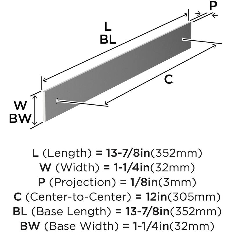 Amerock BP37769 Ladera 13-7/8" Backplate for 12" Center to Center