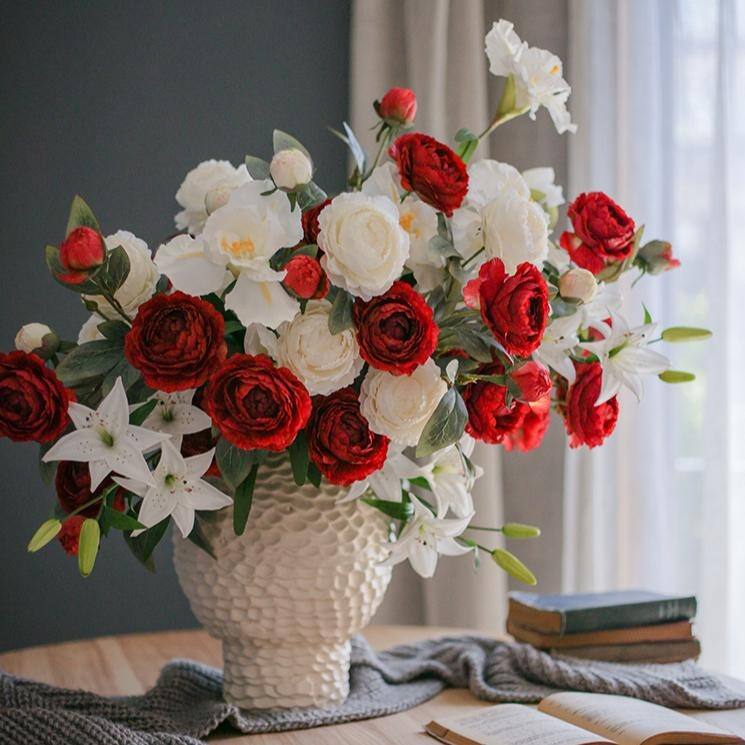 RusticReach Silk Peony Stem 27" Tall - Red