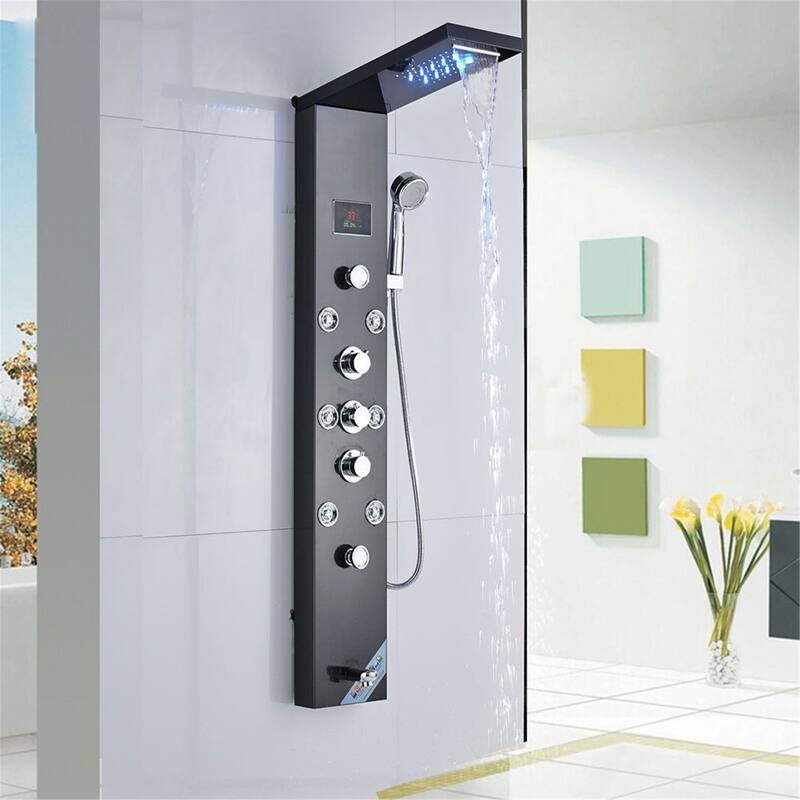 LED Shower Panel Tower System with Tub Spout