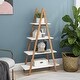 preview thumbnail 2 of 5, Nestfair Solid Bamboo Wood Oxford A Frame Ladder Display Bookshelf